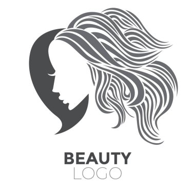  -Güzel saçlı kadın resmi güzellik salonları için bir logo olarak kullanılan / spa