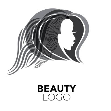  -Güzel saçlı kadın resmi güzellik salonları için bir logo olarak kullanılan / spa