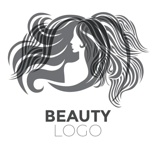  -Güzel saçlı kadın resmi güzellik salonları için bir logo olarak kullanılan / spa