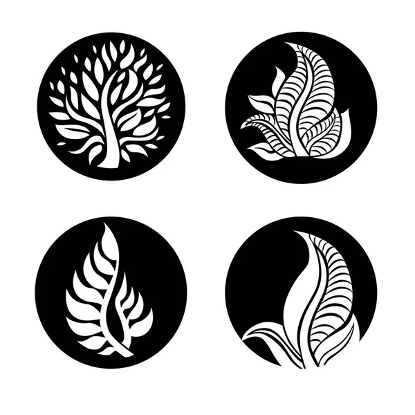 Vector Set Leafs Design Elements — Stock Vector