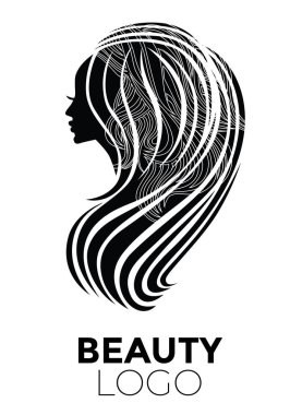  -Güzel saçlı kadın resmi güzellik salonları için bir logo olarak kullanılan / spa