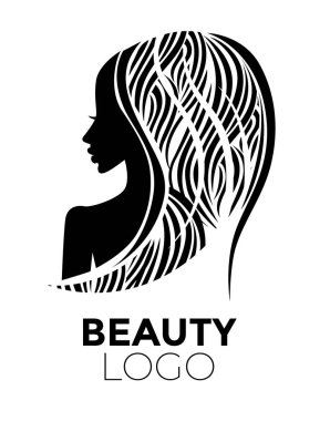  -Güzel saçlı kadın resmi güzellik salonları için bir logo olarak kullanılan / spa