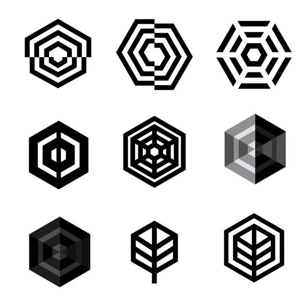 Conjunto Elementos Design Logotipo Vetorial Marca Abstrata —  Vetores de Stock