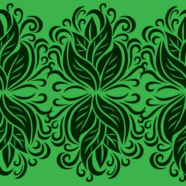 Patrón Floral Sin Costura Vectorial Con Hojas Fondo Vegetal — Archivo Imágenes Vectoriales