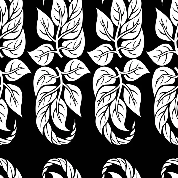 Patrón Floral Sin Costura Vectorial Con Hojas Fondo Vegetal — Vector de stock