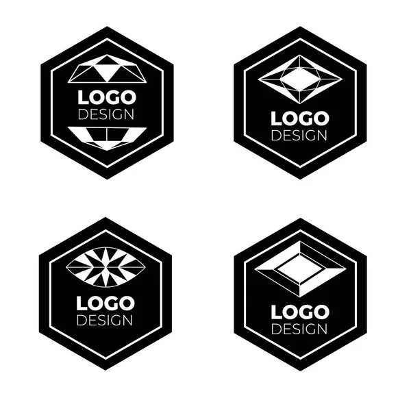 Vektor Logo Designelemente Set Diamant — Stockvektor