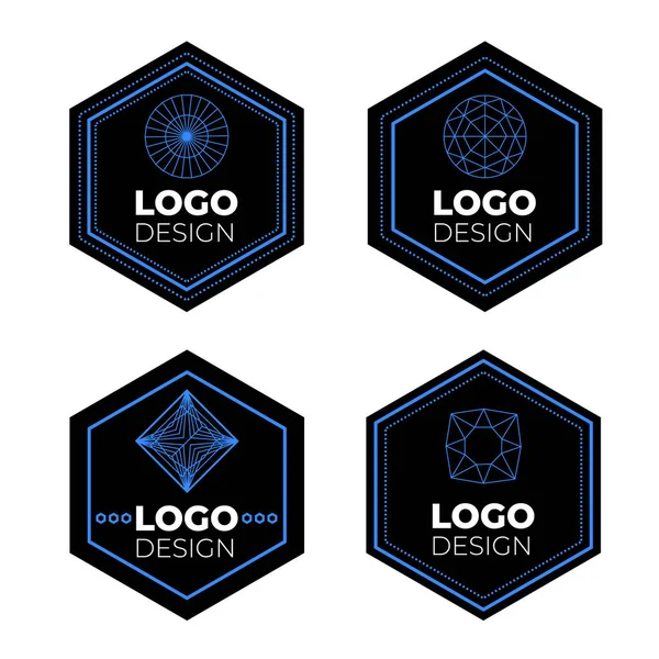 Vector Logo Design Elements Set Diamond — Stock Vector