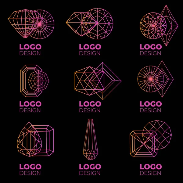 Conjunto de elementos de diseño de logotipo vectorial — Vector de stock