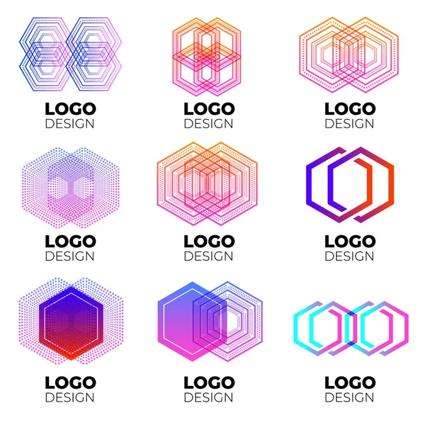 Conjunto de elementos de diseño de logotipo vectorial — Vector de stock