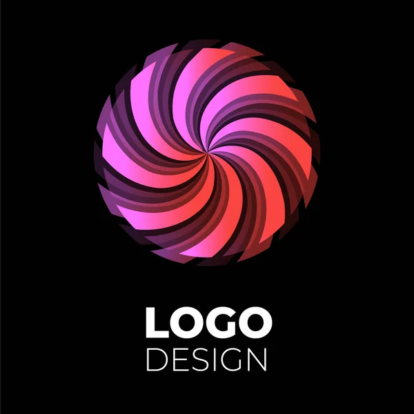 Conjunto Elementos Diseño Logotipo Vectorial Colores Ovalados Degradados Moda — Vector de stock