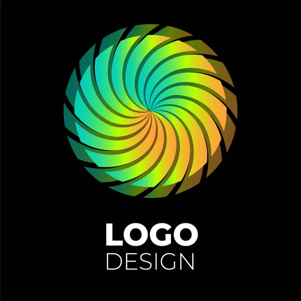 Vektor Logo Design Element Set Oval Trendiga Toningsfärger — Stock vektor