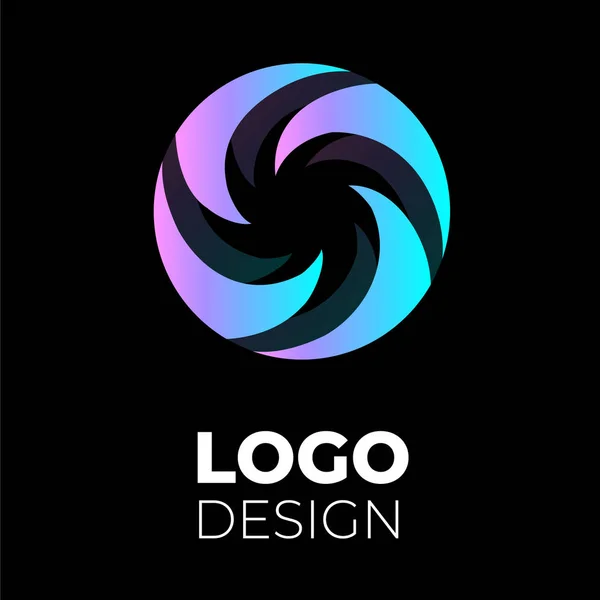 Ensemble Éléments Conception Logo Vectoriel Couleurs Ovales Dégradées Mode — Image vectorielle