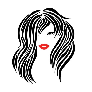  -Güzel saçlı kadın resmi-ebilmek var olmak kullanılmış bir logo veya güzellik salonları için reklam olarak / spa