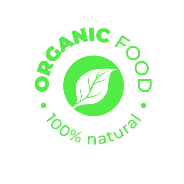 Wektor Zielony Design Element Logo Naturalny Organiczny Logo Ekologiczne Żywności — Wektor stockowy