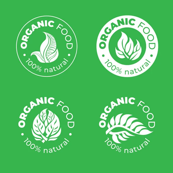 有機自然ロゴのベクトル緑のデザイン要素です 有機のロゴタイプ 有機食品パッケージ デザインの記号 — ストックベクタ