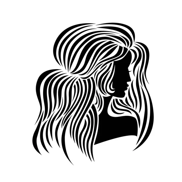 Εικονογράφηση Του Γυναίκα Όμορφα Μαλλιά Μπορεί Χρησιμοποιηθεί Ένα Λογότυπο Για — Διανυσματικό Αρχείο