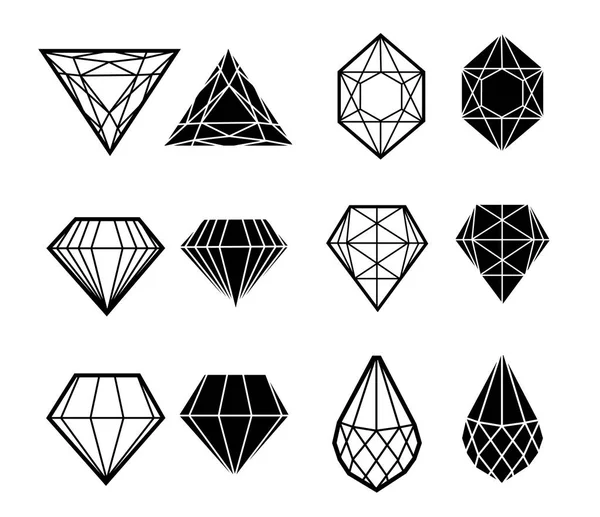 Vektor uppsättning av diamanter — Stock vektor