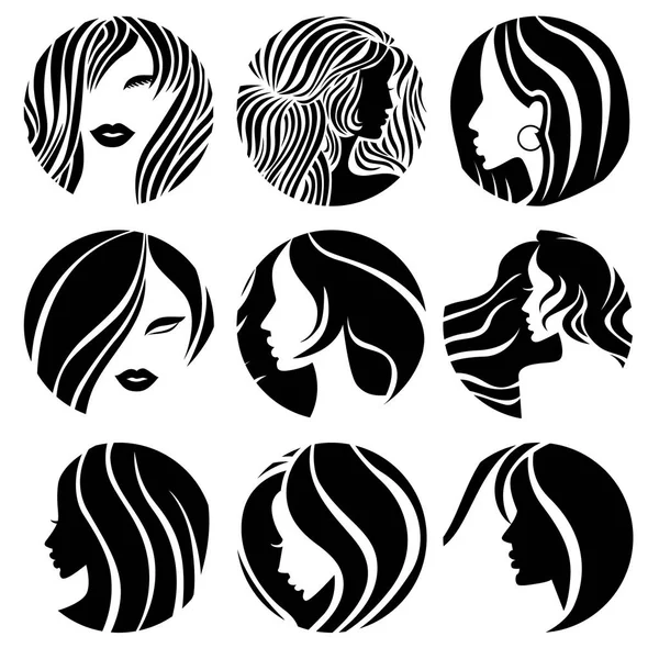 Set of Illustrations of woman — Stock Vector