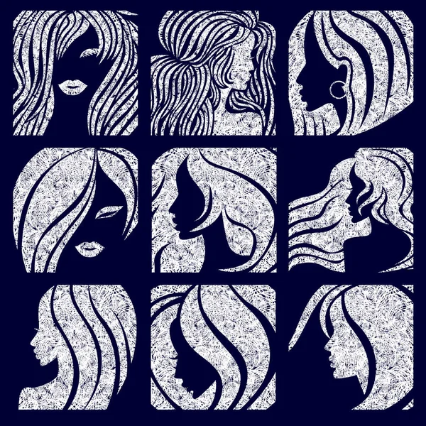 Illustrazioni di donna con bei capelli — Vettoriale Stock