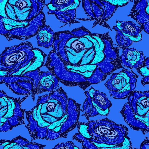 Grunge patrón floral de rosas . — Archivo Imágenes Vectoriales