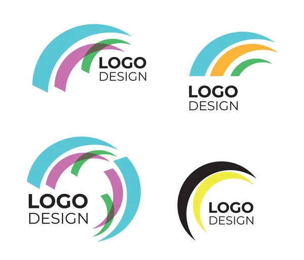 Vector Kleur Abstract Modern Logo Logotype Symbool — Stockvector