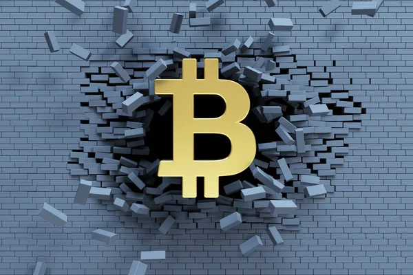 Crecimiento Explosivo Bitcoin Concepto — Foto de Stock