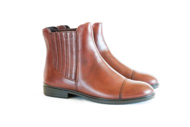 beyaz izole çift kadın deri çizme 