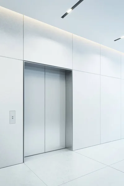 Сучасний Ліфт Закритими Дверима Офісному Лобі Рендеринга — стокове фото