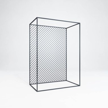 Çatı katının içine metal askı döşemesi, 3 boyutlu.