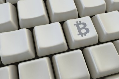 Bilgisayar klavye bitcoin düğmeleri
