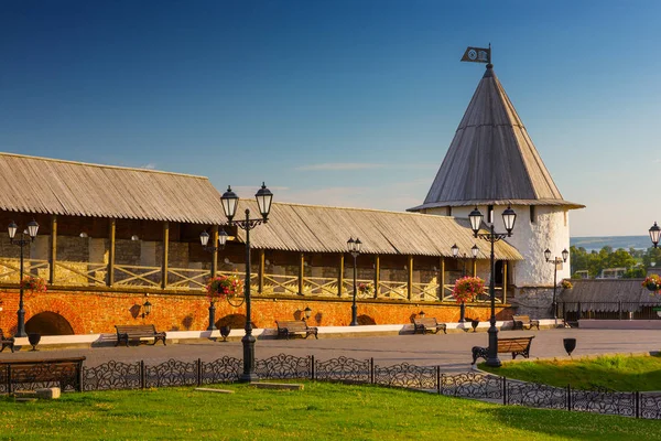 Kulelerinin Kazan Kremlin Ortaçağ Rus Kalesi Kazan Rusya Federasyonu — Stok fotoğraf