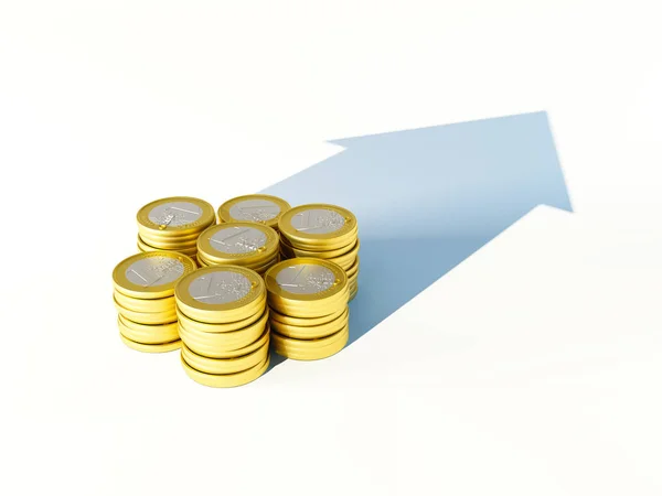 Groeiende Stapel Munten Voor Financiën Bankwezen Concept — Stockfoto