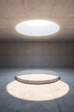 Boş beton iç mekan, 3D görüntüleme
