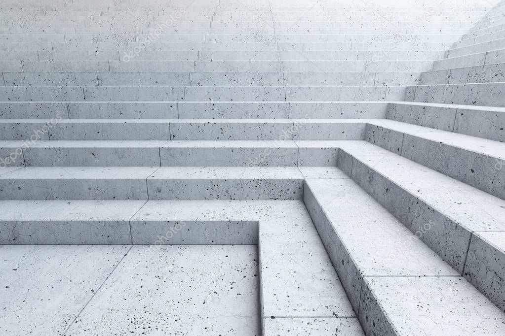 empty stairs in the city, 3d rendering