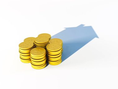 Finans ve bankacılık kavramı Coin yığını büyüyen