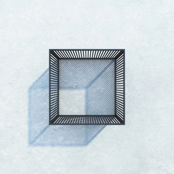 Металлическая стеллажная конструкция в интерьер лофта, 3d рендеринг — стоковое фото
