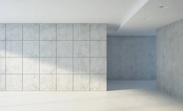 Espaço de concreto em branco interior, 3d renderização — Fotografia de Stock