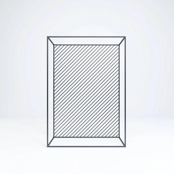 Металлическая стеллажная конструкция в белой комнате, 3d рендеринг — стоковое фото