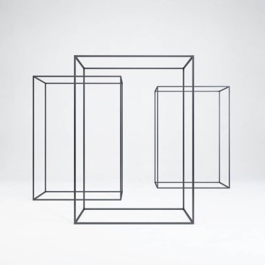 Çatı katının içine metal askı döşemesi, 3 boyutlu.