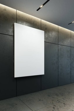 Duvardaki boş resim çerçevesi, 3D görüntüleme