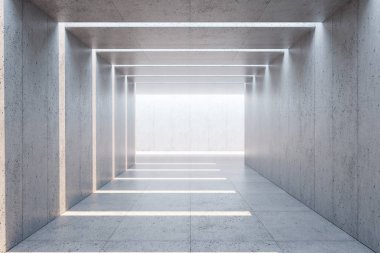 Boş beton iç mekan, 3D görüntüleme