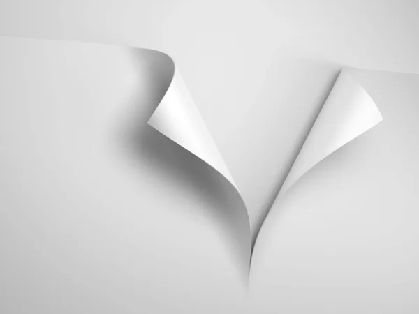 Weißes Blatt Papier mit Eckrolle — Stockfoto