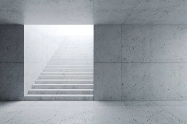 Prázdný betonový prostor interiér, 3D vykreslování — Stock fotografie