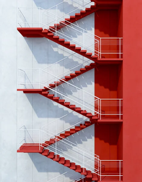 Escaliers menant vers le haut, rendu 3d — Photo