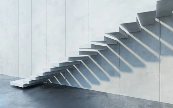 Escalier moderne en béton intérieur, rendu 3d — Photo