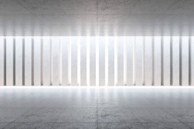 Boş beton iç mekan, 3D görüntüleme