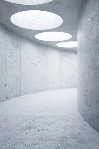 Blank concrete space interior, 3d rendering — Stock Photo, Image