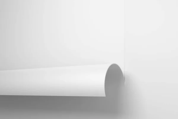 Papier z kręconym rogu, renderowania 3d — Zdjęcie stockowe