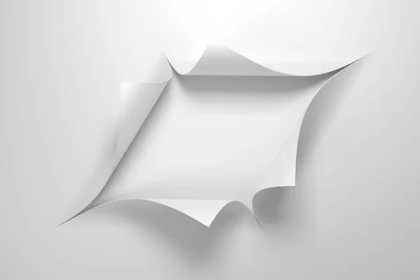 Papír se stočeným rohem, 3D vykreslování — Stock fotografie