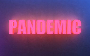 Covid-19 Coronavirus salgını konsepti, 3D görüntüleme